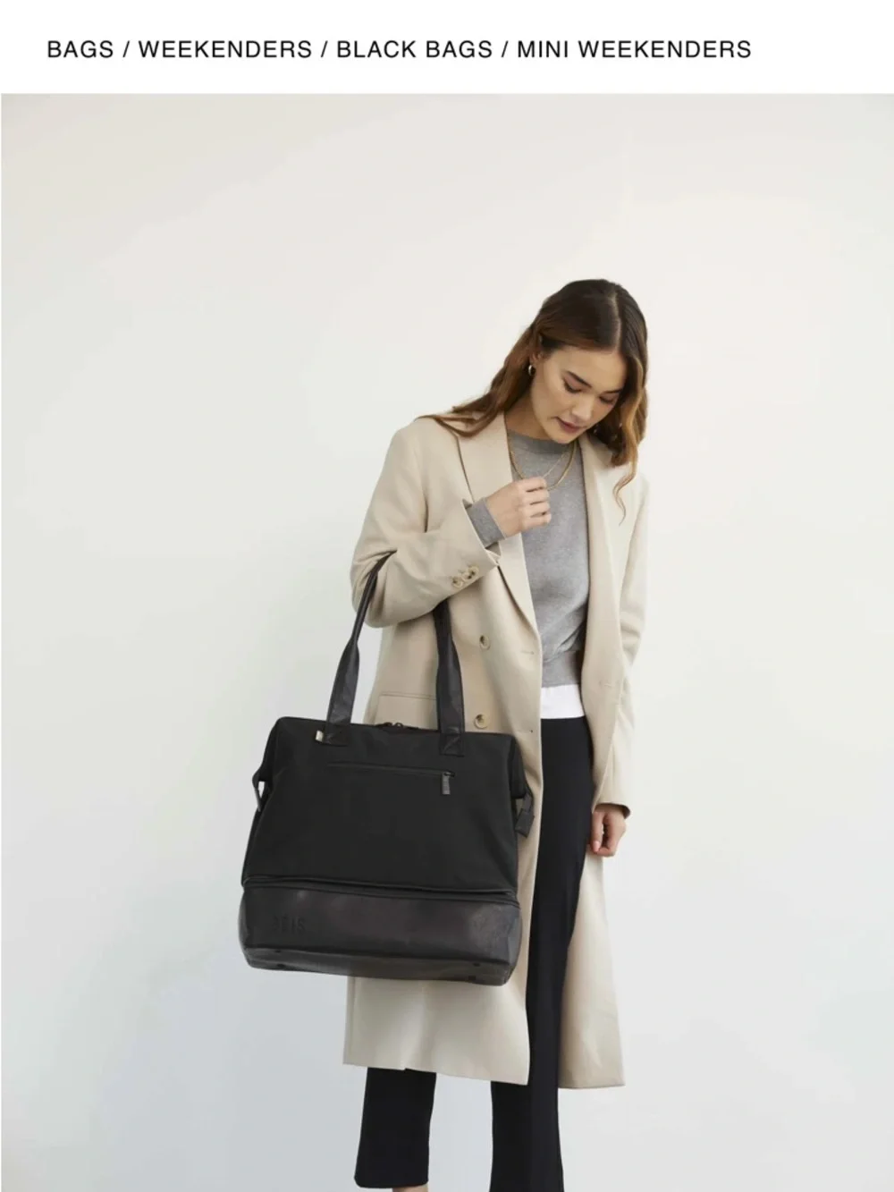 BEIS Black Mini Weekender Tote - Picture 4 of 5